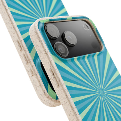 Biodegradable Phone Case – Blue Teal Starburst Design