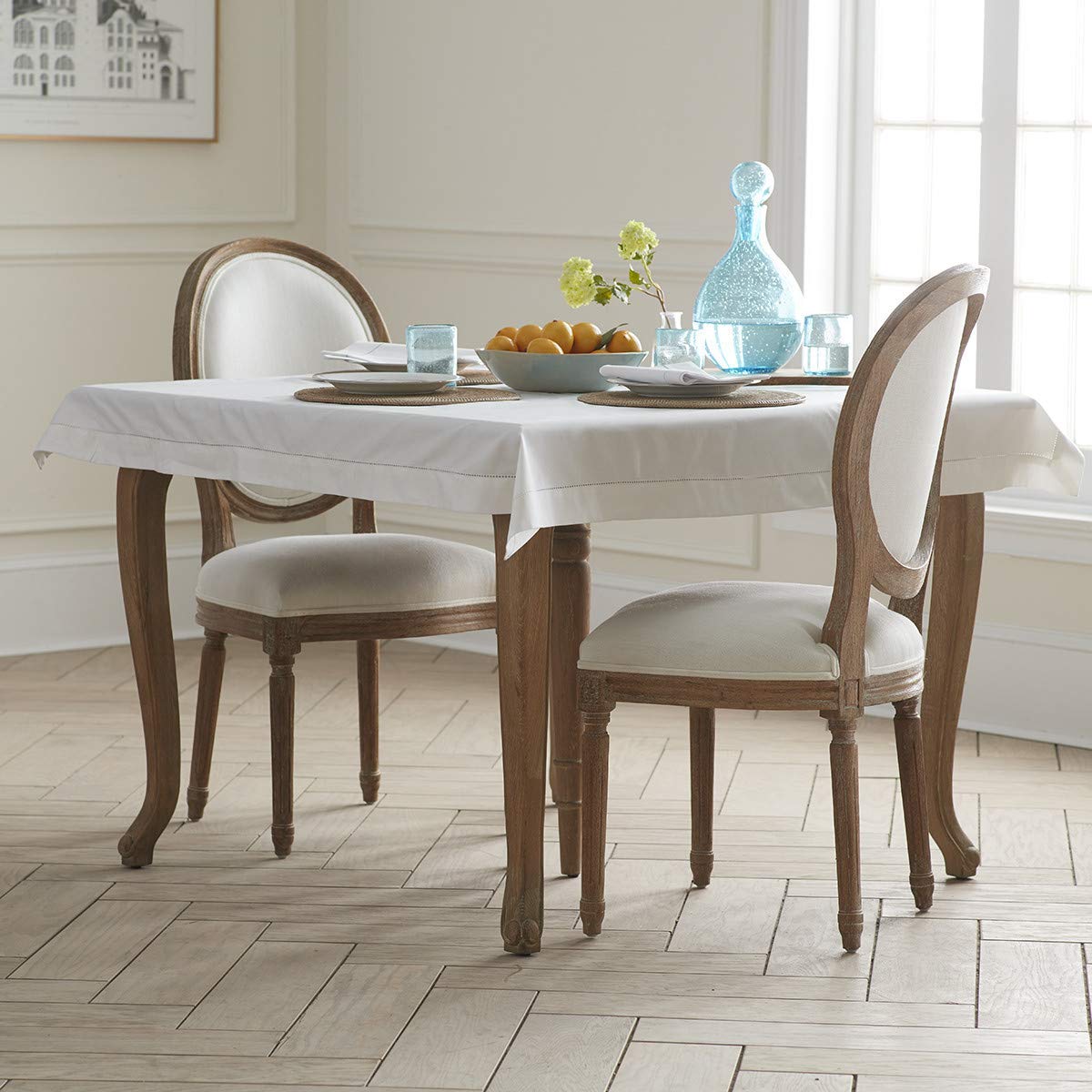 Fennco Styles Hemstitch Border Linen-Cotton Table Linens