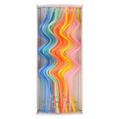 Meri Meri Swirly Tall Cake Candles (Pack of 20), 5" Tall, Unscented Meri Meri Candles