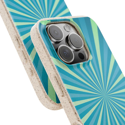 Biodegradable Phone Case – Blue Teal Starburst Design