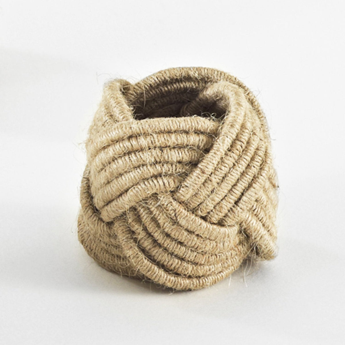 Fennco Styles Braided Jute Napkin Rings, Set of 4 Ivory Burlap Holders