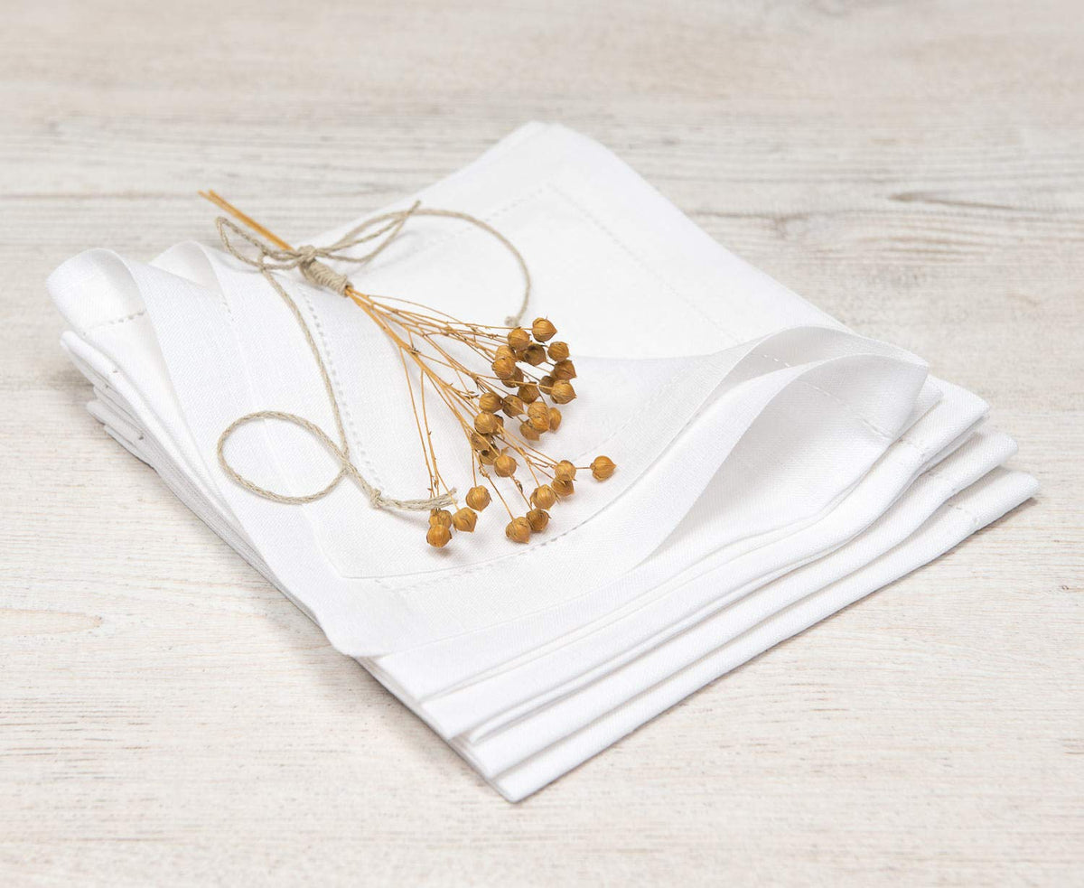 Fennco Styles Hemstitch Border Linen-Cotton Table Linens