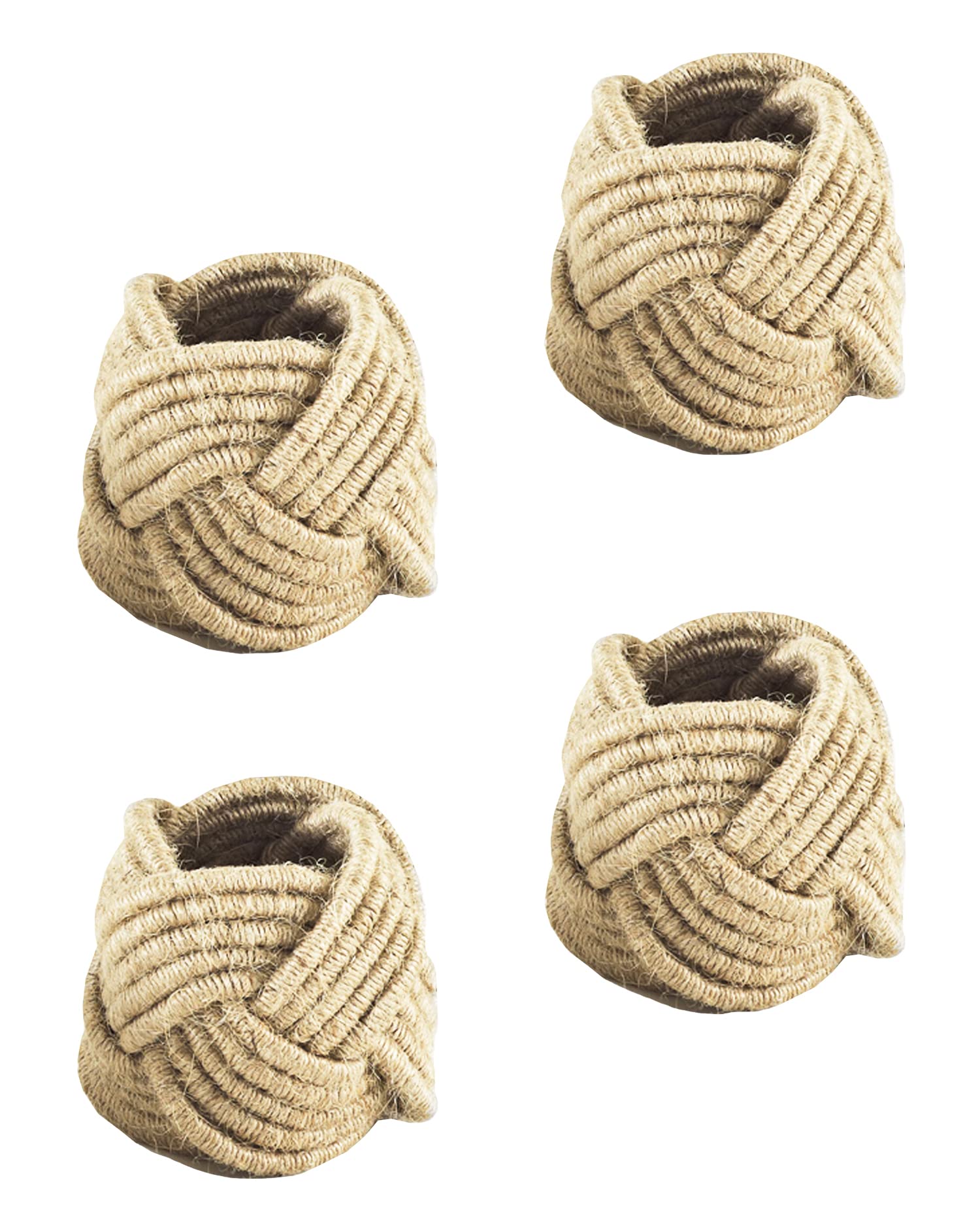 set of 4 jute napkin rings, tan