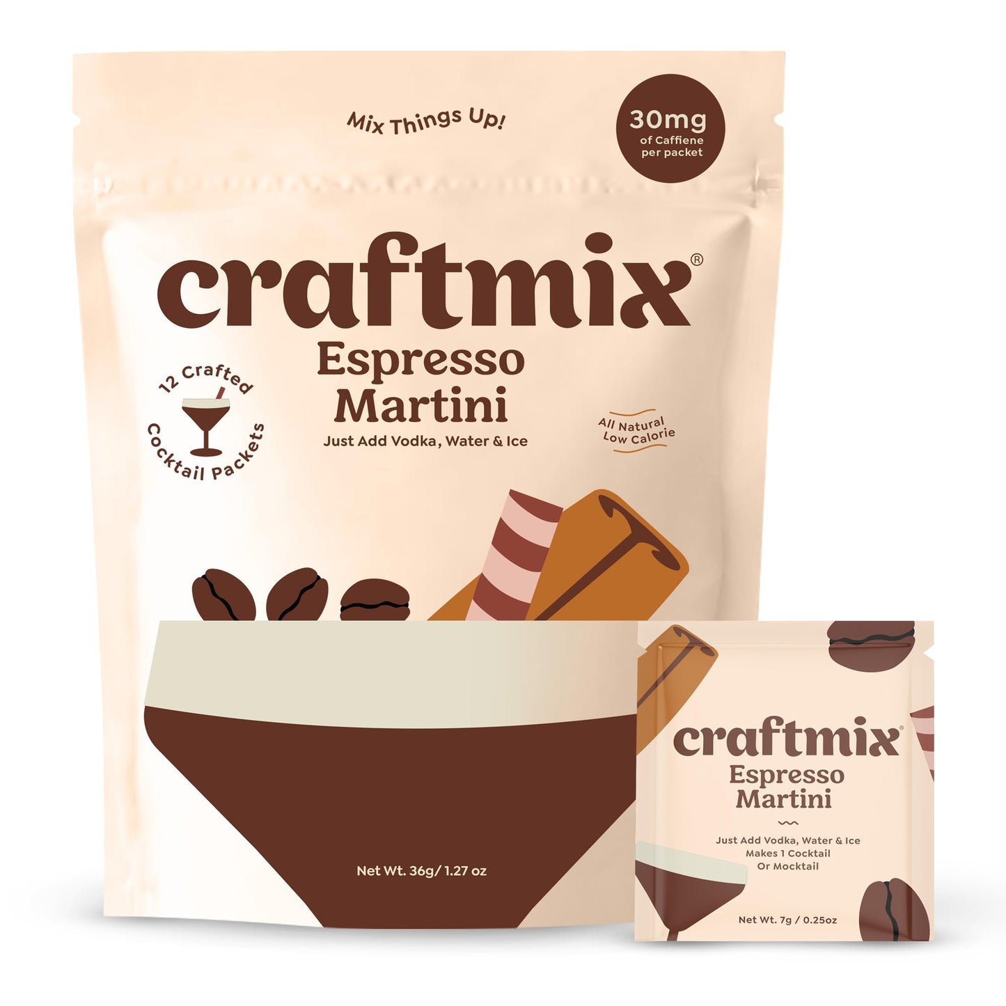 Craftmix Variety Pack, Makes 12 Drinks, Skinny Cocktail Mixers, Mocktails Non-Alcoholic Drinks - Made With Real Fruit - Vegan Low-Carb, Low-Sugar, Non-GMO, Dairy Free, Gluten Free, Easy to Mix