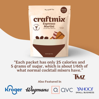 Craftmix Variety Pack, Makes 12 Drinks, Skinny Cocktail Mixers, Mocktails Non-Alcoholic Drinks - Made With Real Fruit - Vegan Low-Carb, Low-Sugar, Non-GMO, Dairy Free, Gluten Free, Easy to Mix