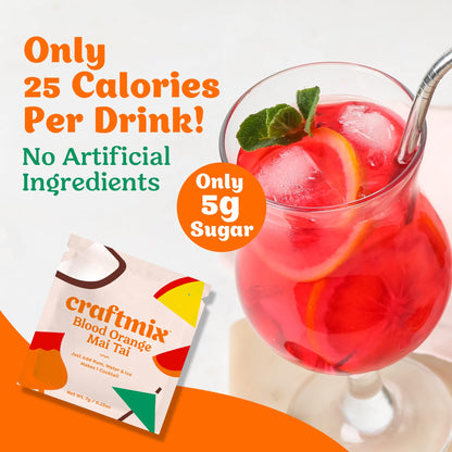 Craftmix Variety Pack, Makes 12 Drinks, Skinny Cocktail Mixers, Mocktails Non-Alcoholic Drinks - Made With Real Fruit - Vegan Low-Carb, Low-Sugar, Non-GMO, Dairy Free, Gluten Free, Easy to Mix