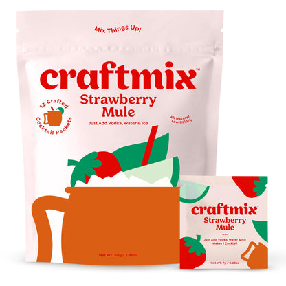 Craftmix Variety Pack, Makes 12 Drinks, Skinny Cocktail Mixers, Mocktails Non-Alcoholic Drinks - Made With Real Fruit - Vegan Low-Carb, Low-Sugar, Non-GMO, Dairy Free, Gluten Free, Easy to Mix