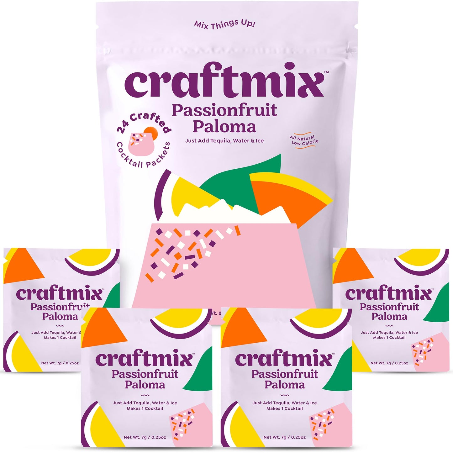 Craftmix Variety Pack, Makes 12 Drinks, Skinny Cocktail Mixers, Mocktails Non-Alcoholic Drinks - Made With Real Fruit - Vegan Low-Carb, Low-Sugar, Non-GMO, Dairy Free, Gluten Free, Easy to Mix