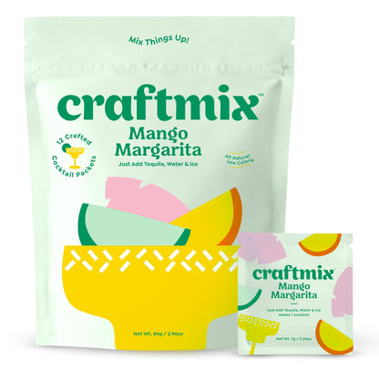 Craftmix Variety Pack, Makes 12 Drinks, Skinny Cocktail Mixers, Mocktails Non-Alcoholic Drinks - Made With Real Fruit - Vegan Low-Carb, Low-Sugar, Non-GMO, Dairy Free, Gluten Free, Easy to Mix