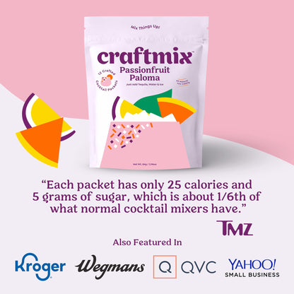 Craftmix Variety Pack, Makes 12 Drinks, Skinny Cocktail Mixers, Mocktails Non-Alcoholic Drinks - Made With Real Fruit - Vegan Low-Carb, Low-Sugar, Non-GMO, Dairy Free, Gluten Free, Easy to Mix