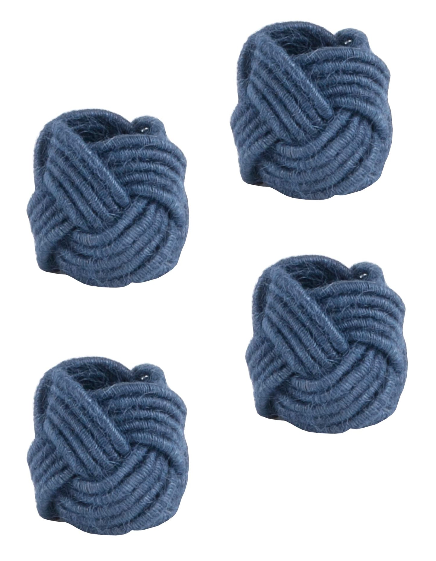 Fennco Styles Braided Jute Napkin Rings, Set of 4 Ivory Burlap Holders
