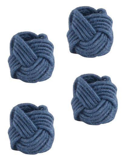 Fennco Styles Braided Jute Napkin Rings, Set of 4 Ivory Burlap Holders