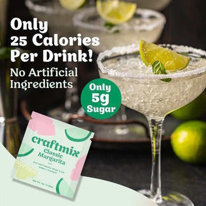 Craftmix Variety Pack, Makes 12 Drinks, Skinny Cocktail Mixers, Mocktails Non-Alcoholic Drinks - Made With Real Fruit - Vegan Low-Carb, Low-Sugar, Non-GMO, Dairy Free, Gluten Free, Easy to Mix