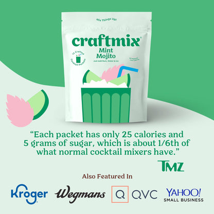 Craftmix Variety Pack, Makes 12 Drinks, Skinny Cocktail Mixers, Mocktails Non-Alcoholic Drinks - Made With Real Fruit - Vegan Low-Carb, Low-Sugar, Non-GMO, Dairy Free, Gluten Free, Easy to Mix