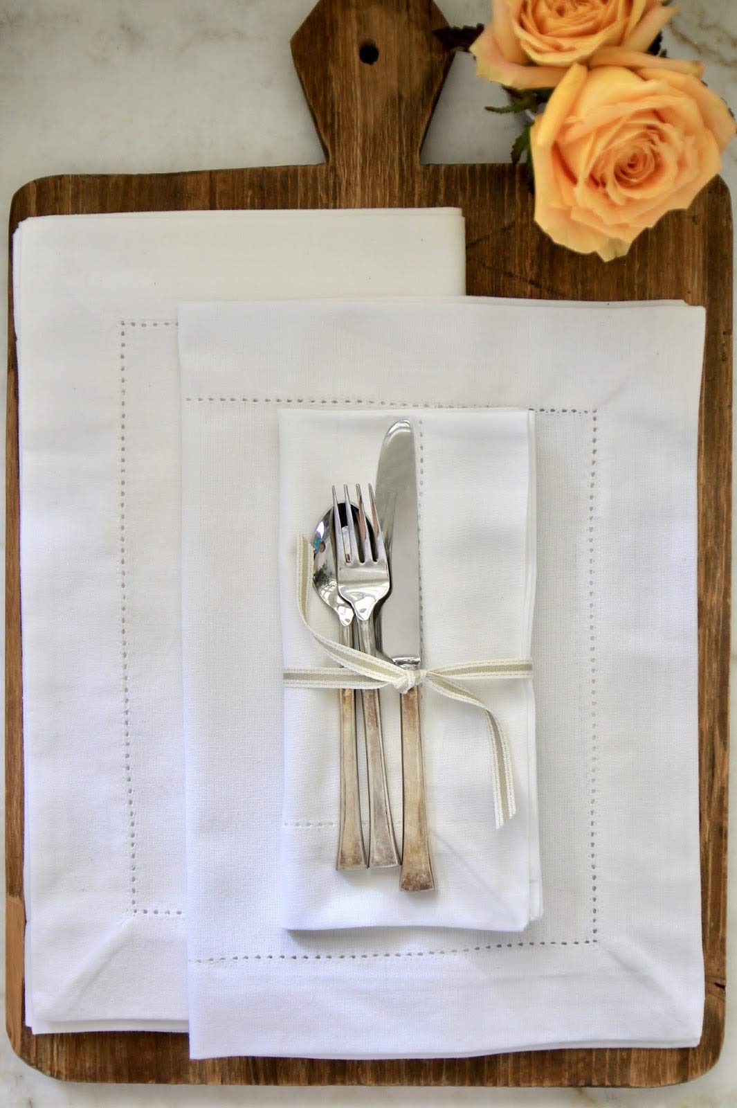 Fennco Styles Hemstitch Border Linen-Cotton Table Linens