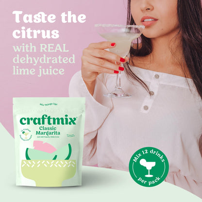 Craftmix Variety Pack, Makes 12 Drinks, Skinny Cocktail Mixers, Mocktails Non-Alcoholic Drinks - Made With Real Fruit - Vegan Low-Carb, Low-Sugar, Non-GMO, Dairy Free, Gluten Free, Easy to Mix