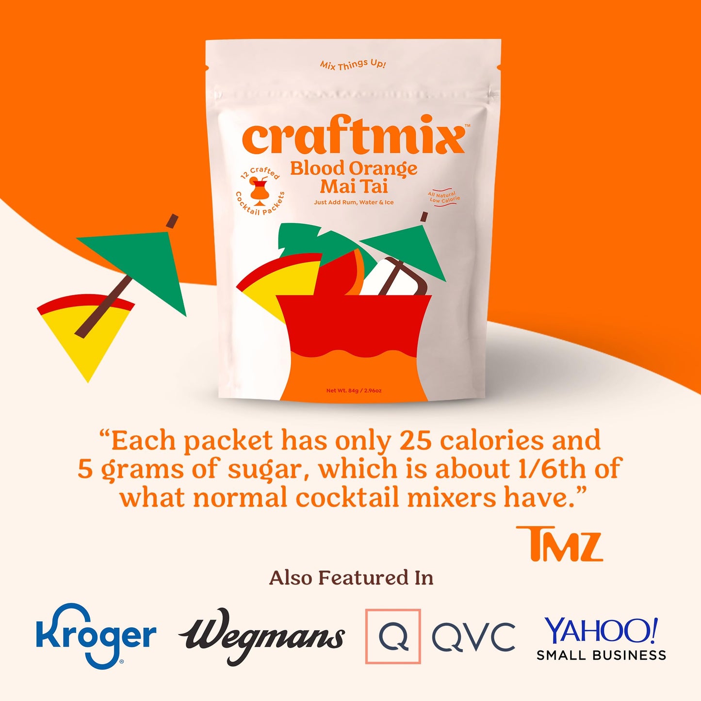 Craftmix Variety Pack, Makes 12 Drinks, Skinny Cocktail Mixers, Mocktails Non-Alcoholic Drinks - Made With Real Fruit - Vegan Low-Carb, Low-Sugar, Non-GMO, Dairy Free, Gluten Free, Easy to Mix