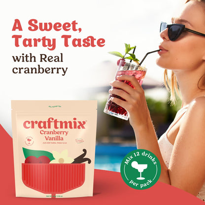 Craftmix Variety Pack, Makes 12 Drinks, Skinny Cocktail Mixers, Mocktails Non-Alcoholic Drinks - Made With Real Fruit - Vegan Low-Carb, Low-Sugar, Non-GMO, Dairy Free, Gluten Free, Easy to Mix