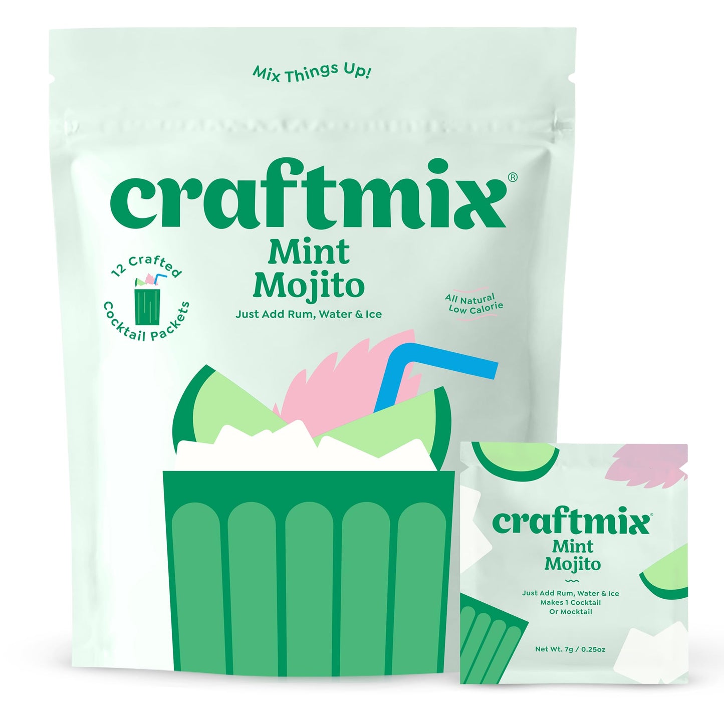 Craftmix Variety Pack, Makes 12 Drinks, Skinny Cocktail Mixers, Mocktails Non-Alcoholic Drinks - Made With Real Fruit - Vegan Low-Carb, Low-Sugar, Non-GMO, Dairy Free, Gluten Free, Easy to Mix