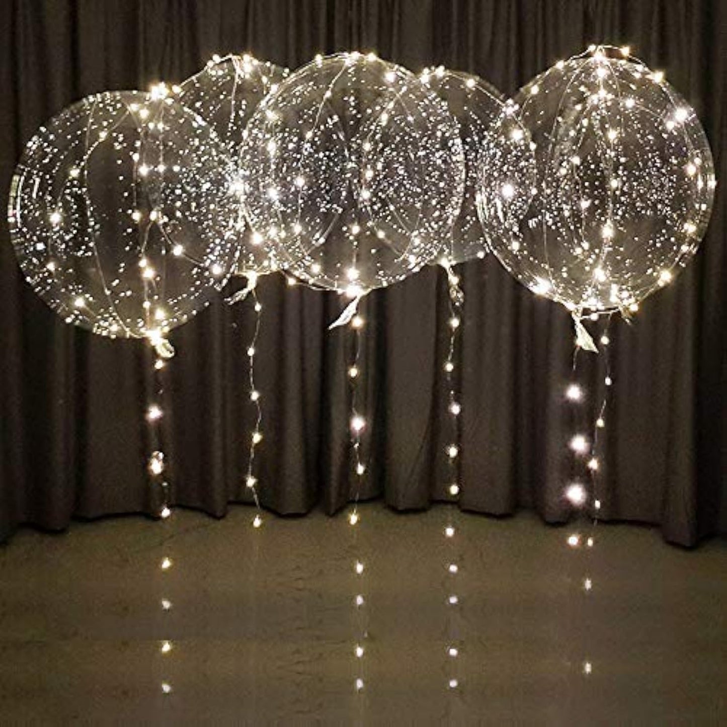 Lightsfever warm white led balloons with batteries, wedding balloons, party balloons clear balloons transparent balloons for helium or air