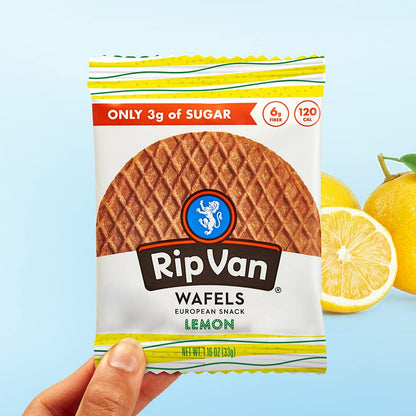 Rip Van Wafels Dutch Caramel & Vanilla Stroopwafels, Healthy Snacks, Non-GMO, Low Calorie, Low Sugar (3g), Office Snacks, Keto Friendly, 12 Count