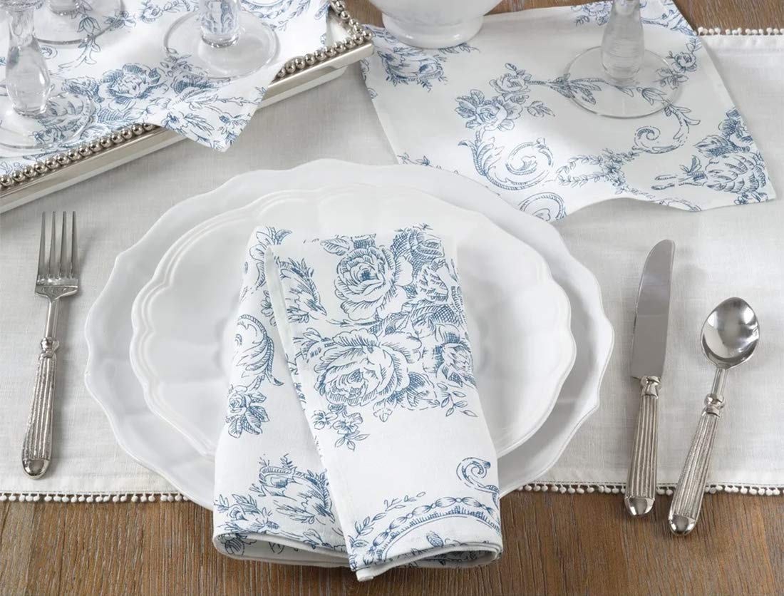 Fennco Styles Floral Story Pure 100% Pure Linen Table Set