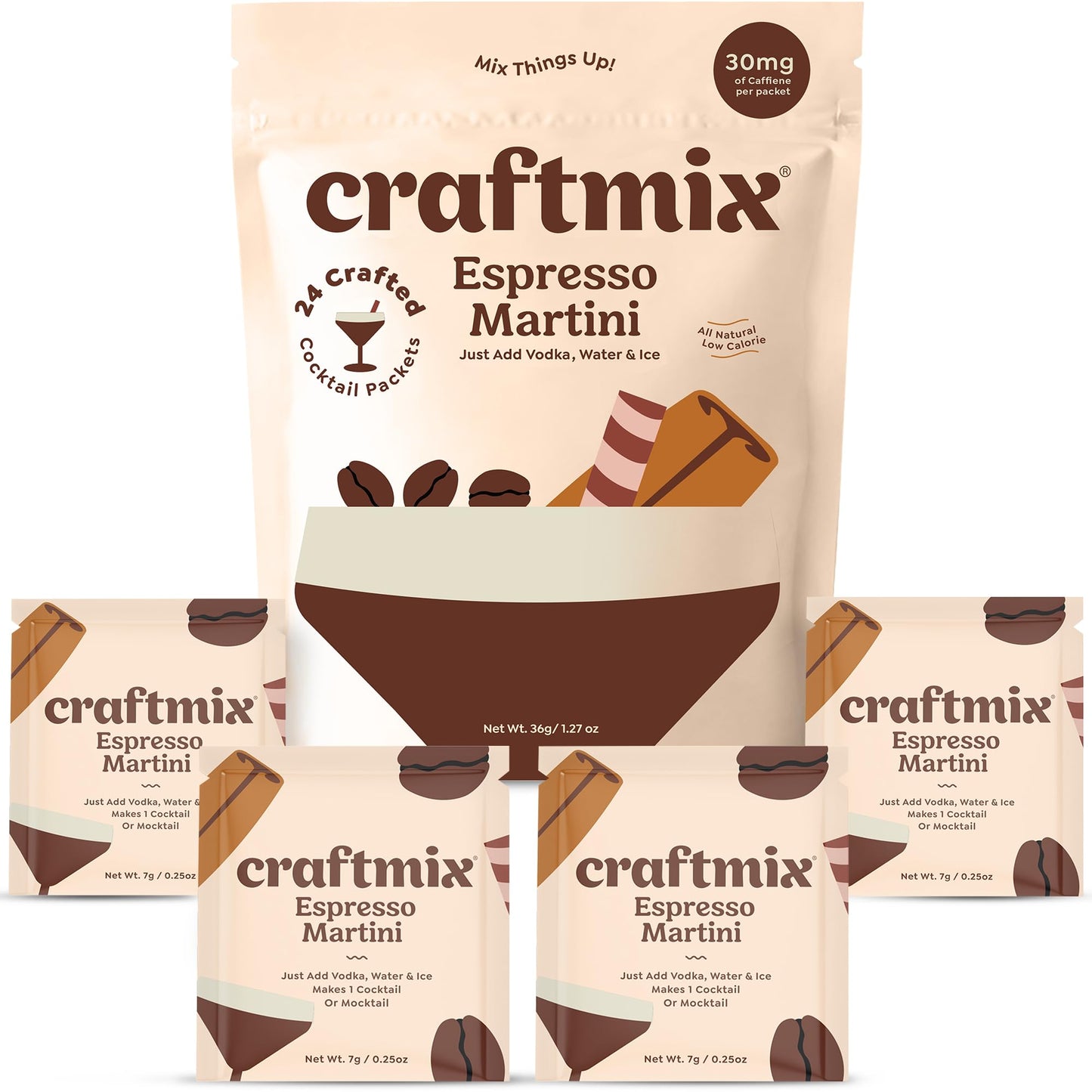 Craftmix Variety Pack, Makes 12 Drinks, Skinny Cocktail Mixers, Mocktails Non-Alcoholic Drinks - Made With Real Fruit - Vegan Low-Carb, Low-Sugar, Non-GMO, Dairy Free, Gluten Free, Easy to Mix