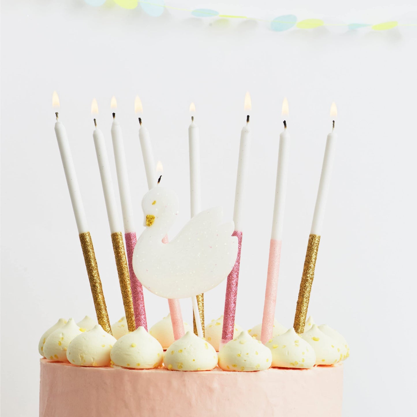 Meri Meri Glitter Dipped Birthday Candles for Cake (Pack of 24), 5.75" Tall, Unscented Meri Meri Candles