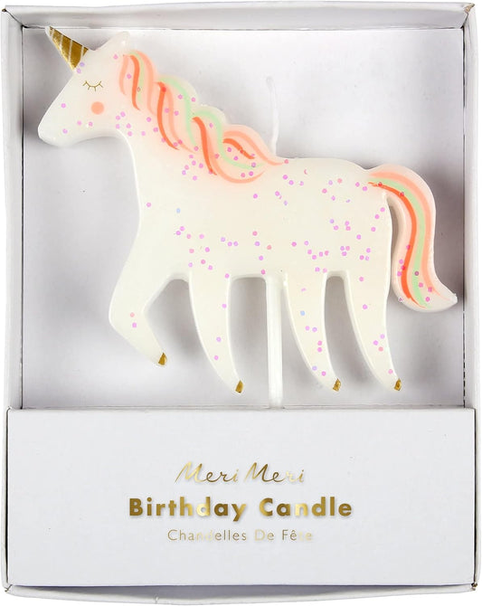 Meri Meri Unicorn Glitter Candle (Pack of 1)