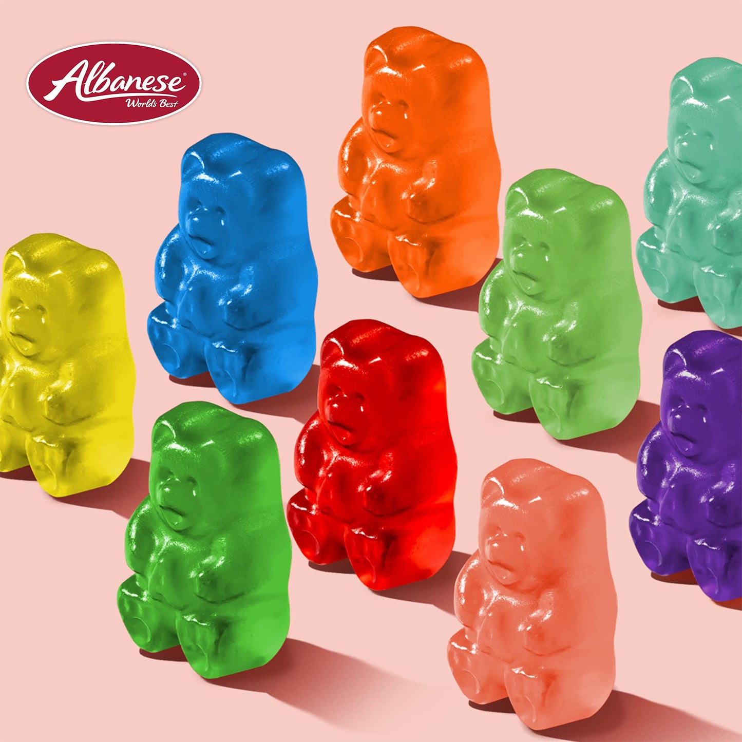 Albanese World's Best 12 Flavor Gummi Bears, 5lbs of Candy, Soft & Chewy Candy Snack, Fruity Flavor Assortment