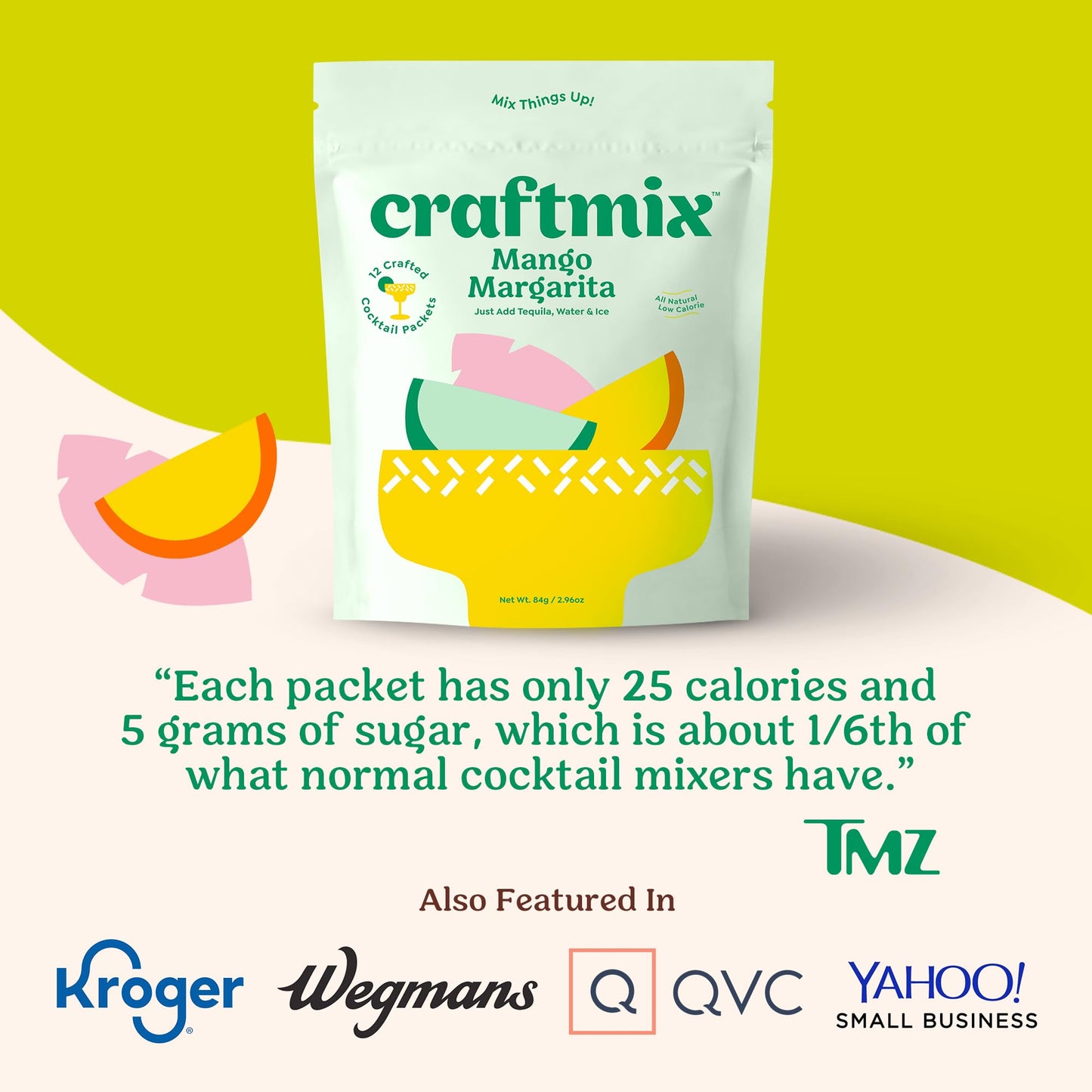 Craftmix Variety Pack, Makes 12 Drinks, Skinny Cocktail Mixers, Mocktails Non-Alcoholic Drinks - Made With Real Fruit - Vegan Low-Carb, Low-Sugar, Non-GMO, Dairy Free, Gluten Free, Easy to Mix