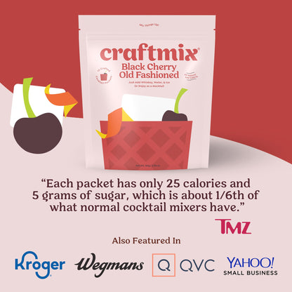 Craftmix Variety Pack, Makes 12 Drinks, Skinny Cocktail Mixers, Mocktails Non-Alcoholic Drinks - Made With Real Fruit - Vegan Low-Carb, Low-Sugar, Non-GMO, Dairy Free, Gluten Free, Easy to Mix