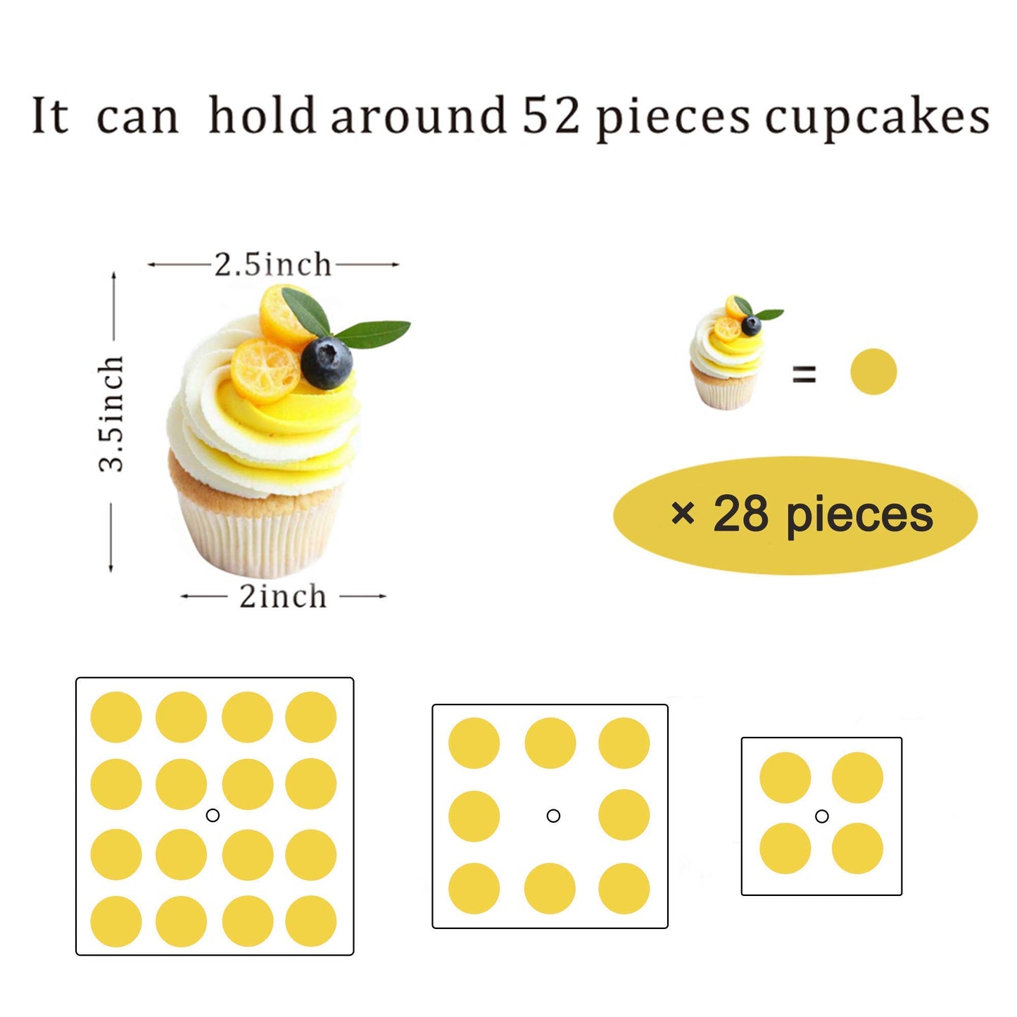 YestBuy 4 Tier Cupcake Stand Acrylic Tower Display with LED Light Premium Holder Dessert Tree Tower for Birthday Cady Bar Décor Weddings, Parties Events (Yellow Light)