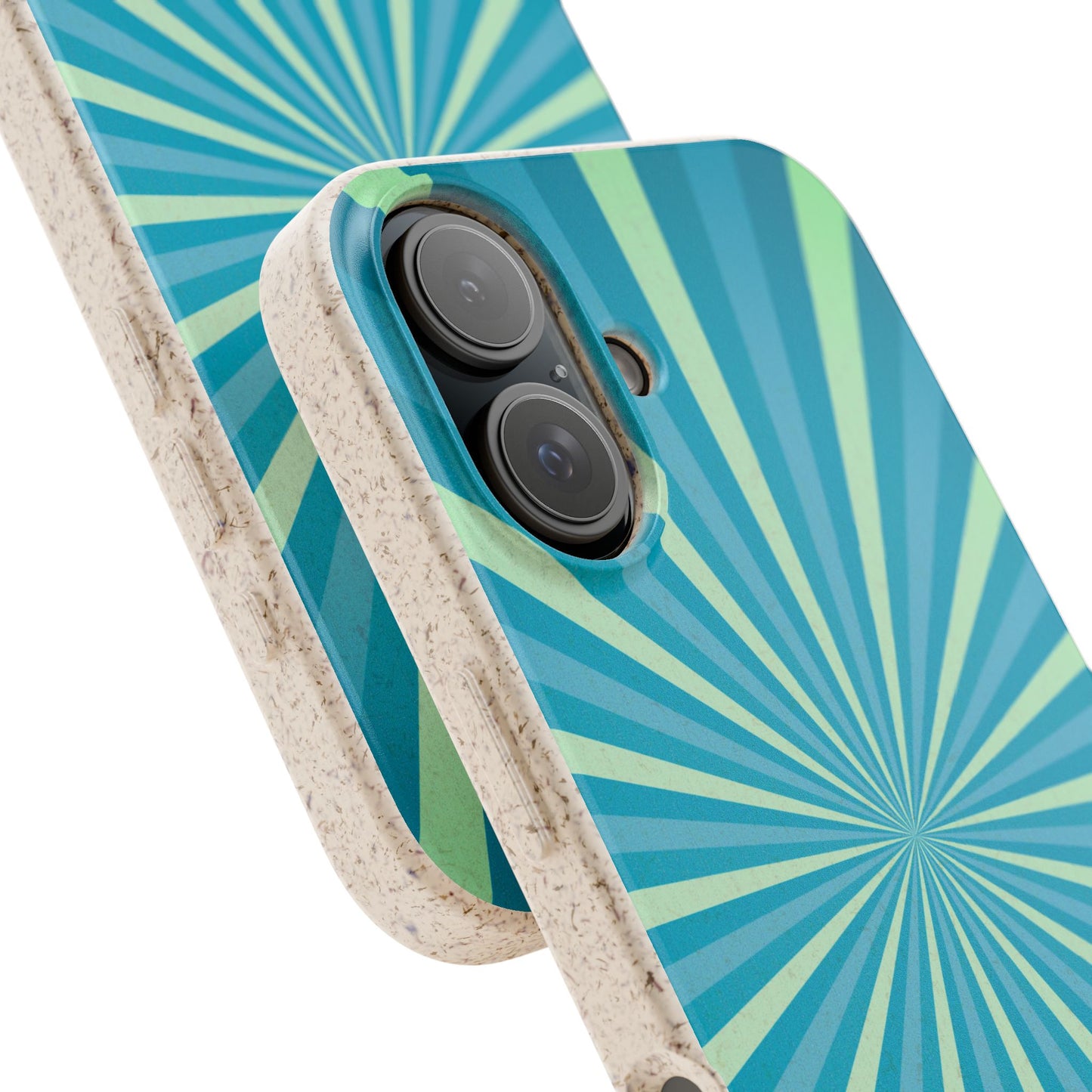Biodegradable Phone Case – Blue Teal Starburst Design