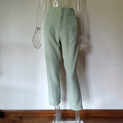 Women's High-Waisted Straight Leg Pants