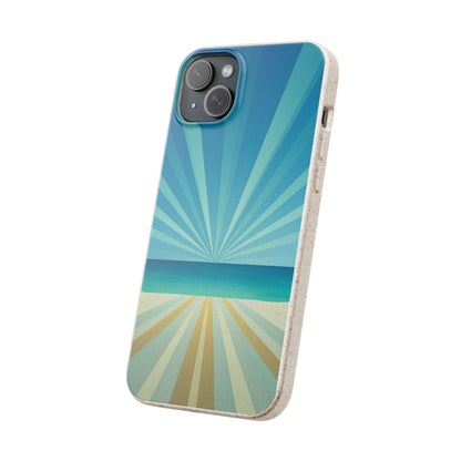 Eco Beach Phone Case — Biodegradable Sunset Rays Design