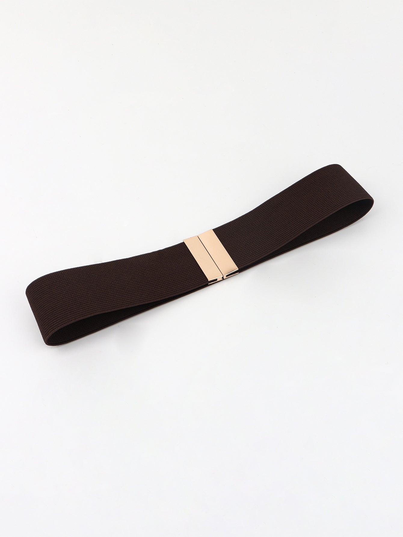 Brown belt with a gold buckle on a white background