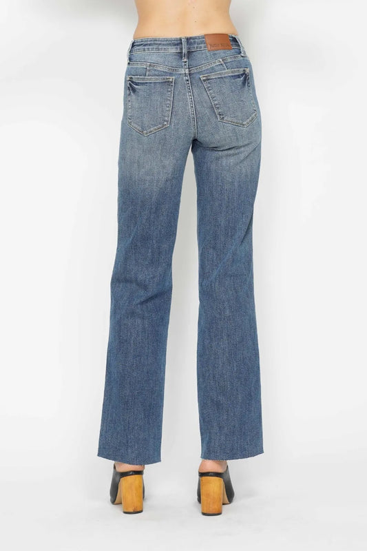 Blue jeans on a white background