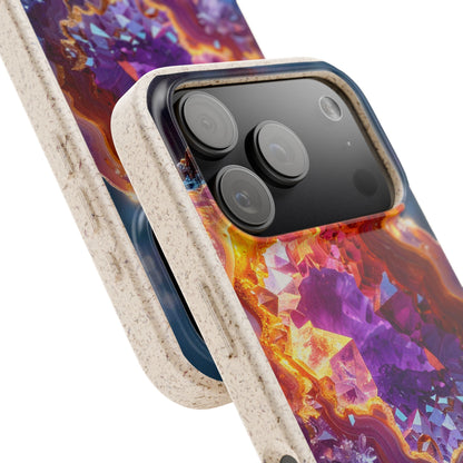 Geode Crystal Biodegradable Phone Case — Eco-Friendly Gemstone Art for iPhone