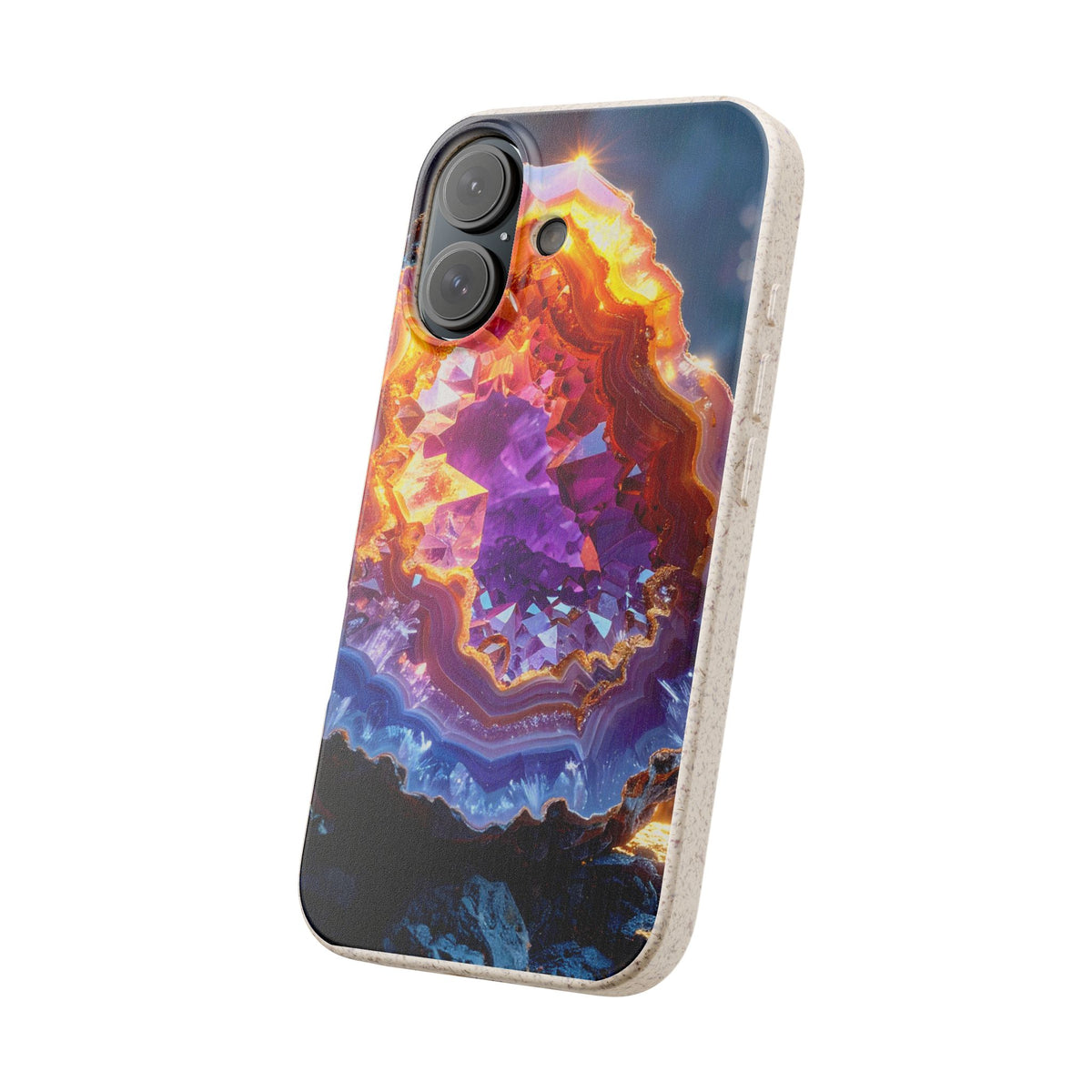 Geode Crystal Biodegradable Phone Case — Eco-Friendly Gemstone Art for iPhone