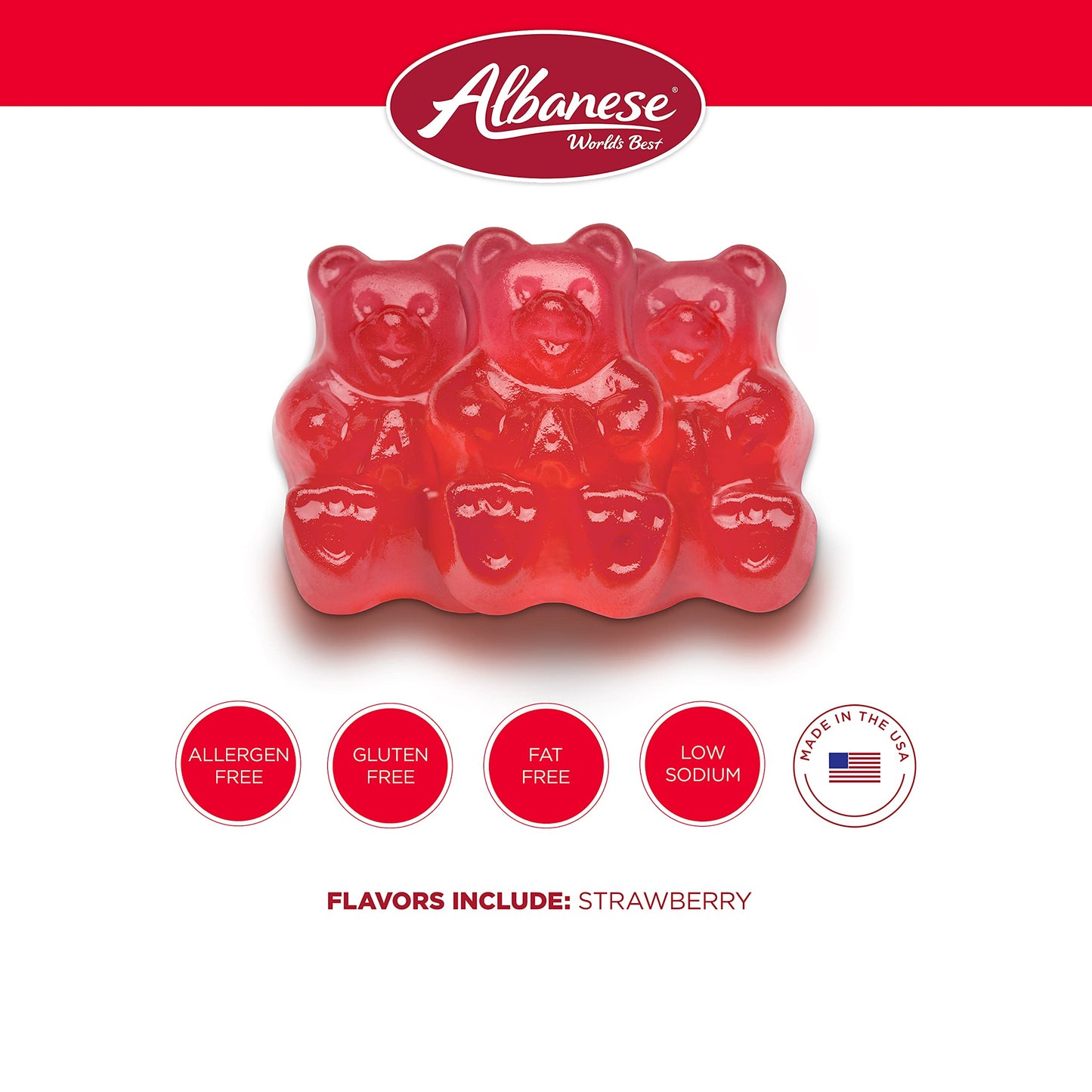 Albanese World's Best 12 Flavor Gummi Bears, 5lbs of Candy, Soft & Chewy Candy Snack, Fruity Flavor Assortment