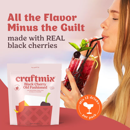 Craftmix Variety Pack, Makes 12 Drinks, Skinny Cocktail Mixers, Mocktails Non-Alcoholic Drinks - Made With Real Fruit - Vegan Low-Carb, Low-Sugar, Non-GMO, Dairy Free, Gluten Free, Easy to Mix