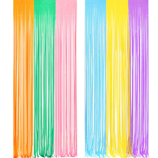 Pastel Tinsel Curtain Party Backdrop - GREATRIL Pastel Color Foil Fringe Curtain Photo Booth Streamers for Birthdays Easter Baby Bride Shower Unicorn Girls Party Decorations