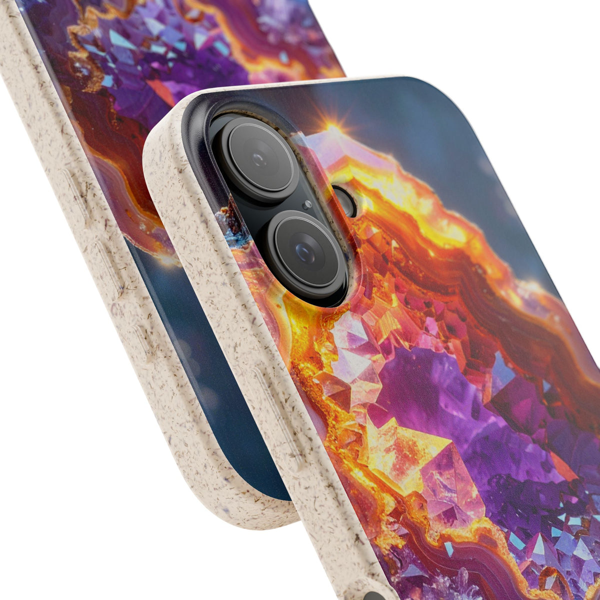 Geode Crystal Biodegradable Phone Case — Eco-Friendly Gemstone Art for iPhone