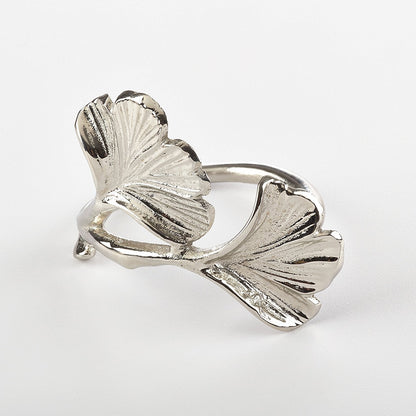 Ginko Design Napkin Ring Holders, 2 Colors, Set of 4