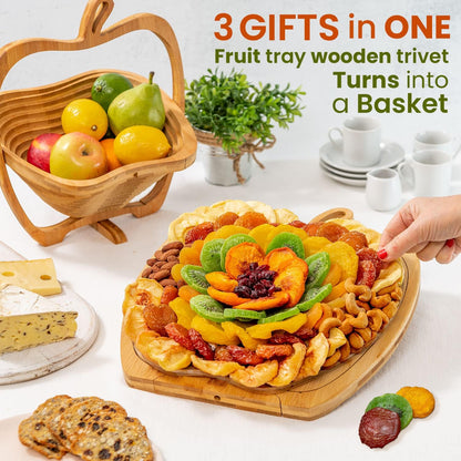 Dried Fruit Gift Basket– Healthy Gourmet Snack Box - Holiday Food Tray - Variety Snacks - Birthday, Sympathy, Mom, Dad, Corporate Tray - Bonnie & Pop