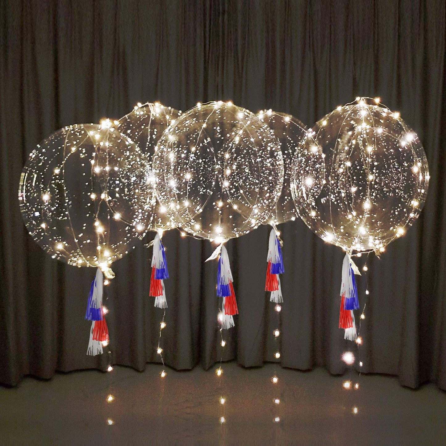 Lightsfever warm white led balloons with batteries, wedding balloons, party balloons clear balloons transparent balloons for helium or air