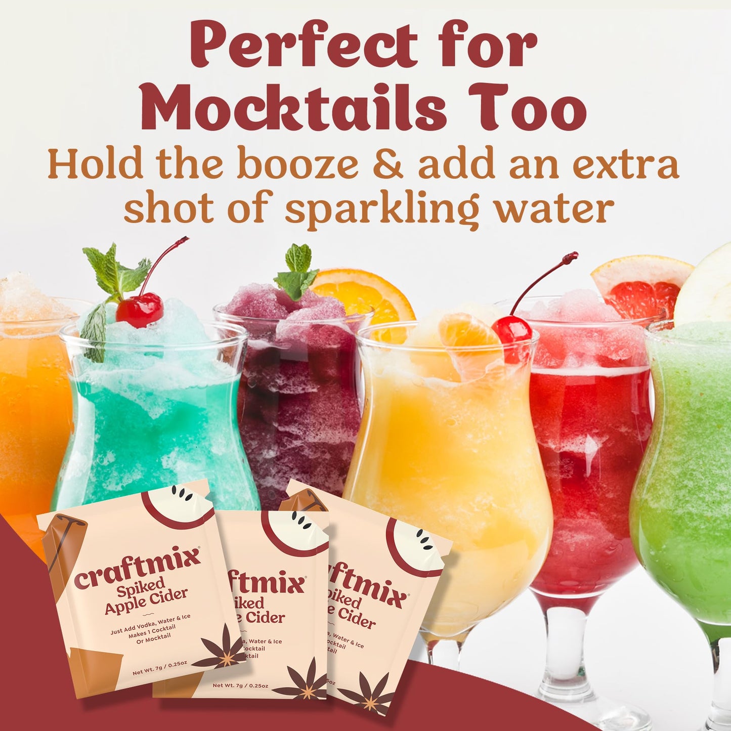 Craftmix Variety Pack, Makes 12 Drinks, Skinny Cocktail Mixers, Mocktails Non-Alcoholic Drinks - Made With Real Fruit - Vegan Low-Carb, Low-Sugar, Non-GMO, Dairy Free, Gluten Free, Easy to Mix