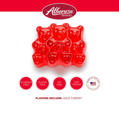 Albanese World's Best 12 Flavor Gummi Bears, 5lbs of Candy, Soft & Chewy Candy Snack, Fruity Flavor Assortment