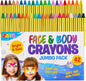 42PCS Face and Body Paint Crayons, Face Painting Kit Safe and Non-Toxic Ultimate Party Pack Including 14 Metallic Colors for Birthday Makeup Party Supplies, Festivals, Gifts for Kids Girls Boys